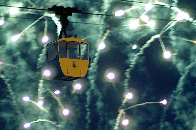 Gondel im Feuerwerk